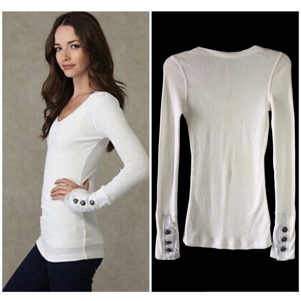 Free People Motor Cuff Thermal RARE White Women's Small